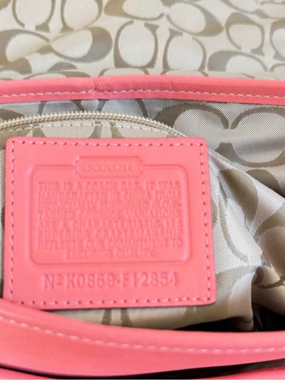 Y2K Coach Legacy Ali RARE € 65th Anniversary Coral Pink M/L Shoulder bag - Picture 9 of 10
